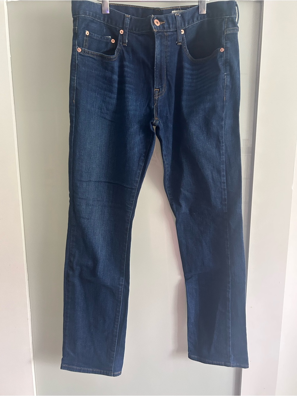 Men's Dark Blue Straight-Leg Jeans